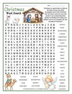 Christian Christmas Word Search