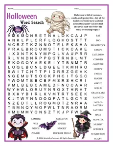 Halloween Word Search