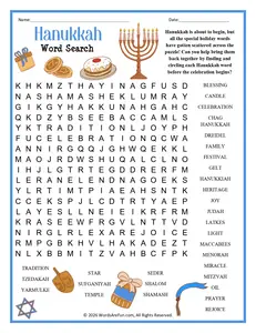 Hanukkah Word Search