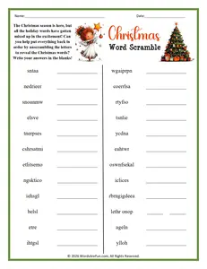 Christmas Word Scramble