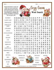 Cozy Cocoa Word Search