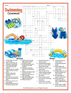 Swimming Crossword Puzzle