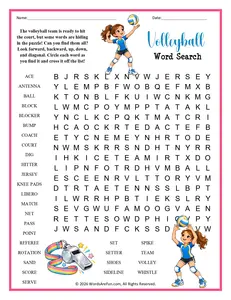 Volleyball Word Search
