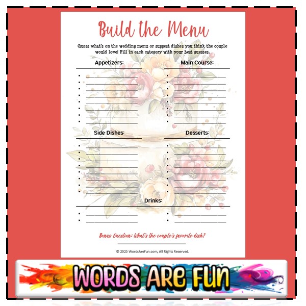 Build the Menu Game