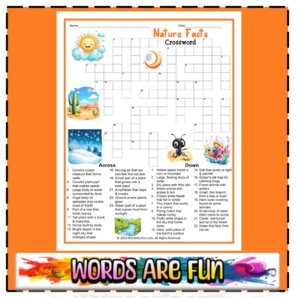 Nature Facts Crossword Puzzle