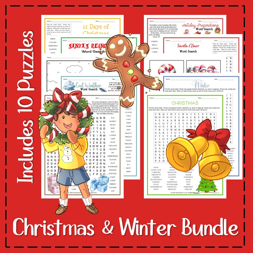Christmas & Winter Word Search and Activity Bundle