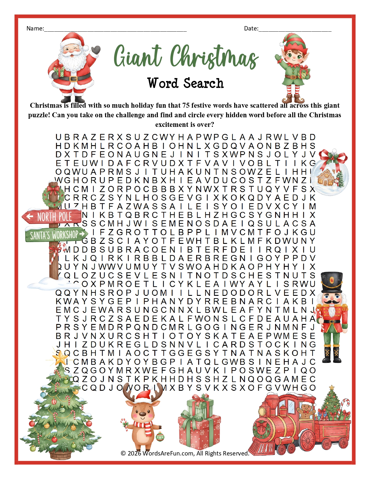 Giant Christmas Word Search