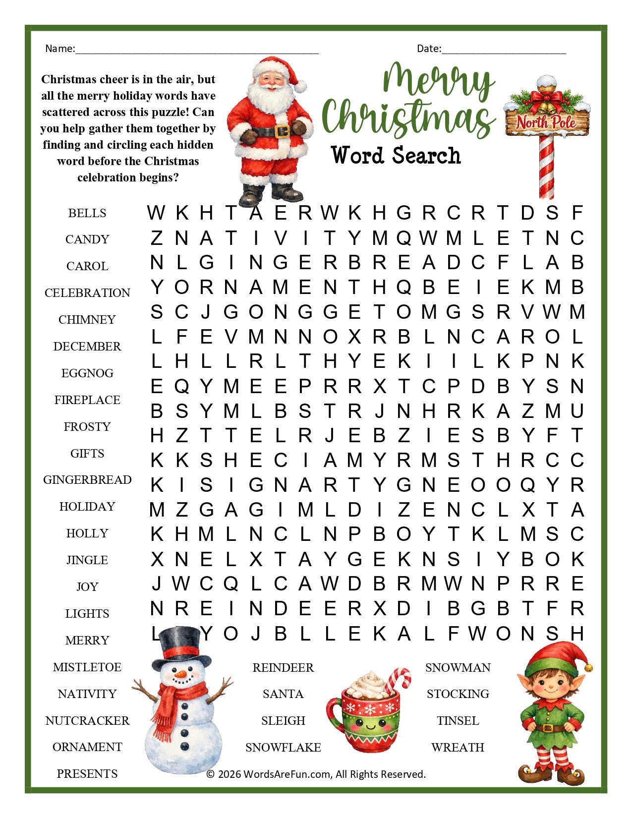 Merry Christmas Word Search