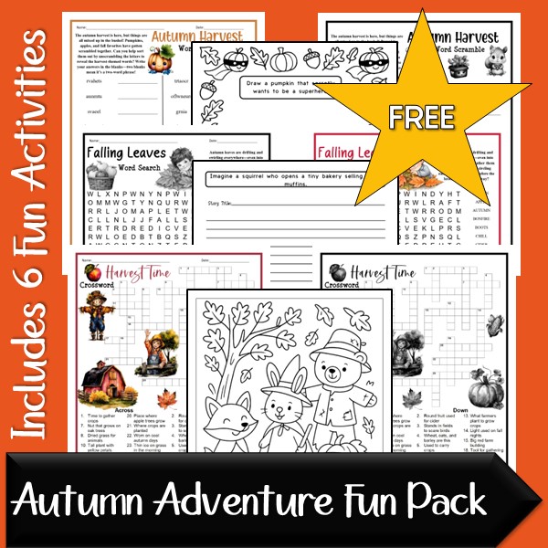 Free Autumn Adventure Fun Pack for Kids