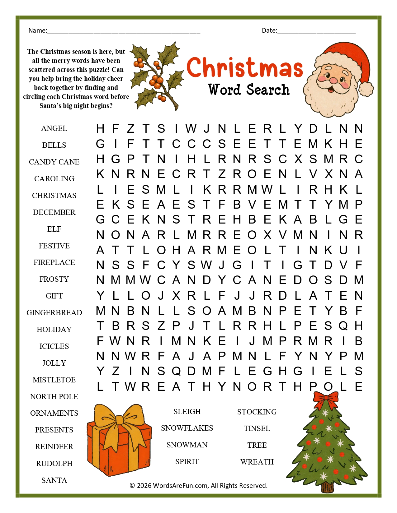 Christmas Word Search