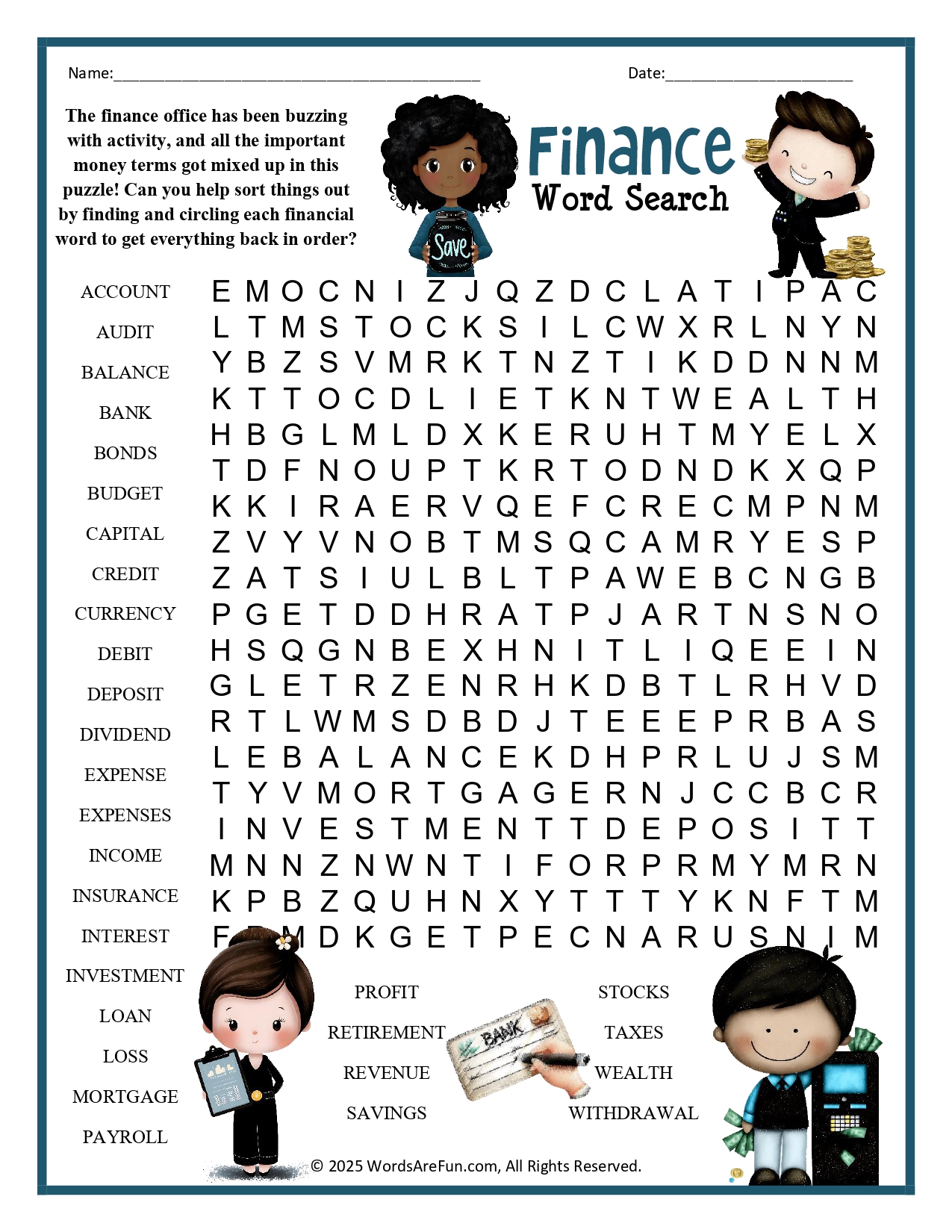 Finance Word Search