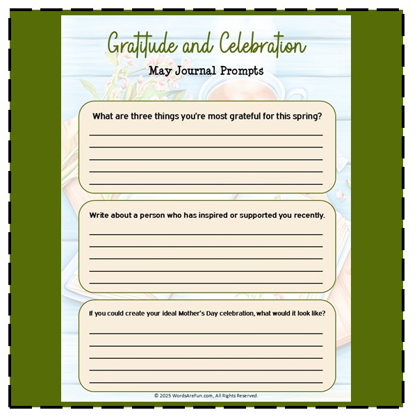 Gratitude & Celebrations Journal Prompts