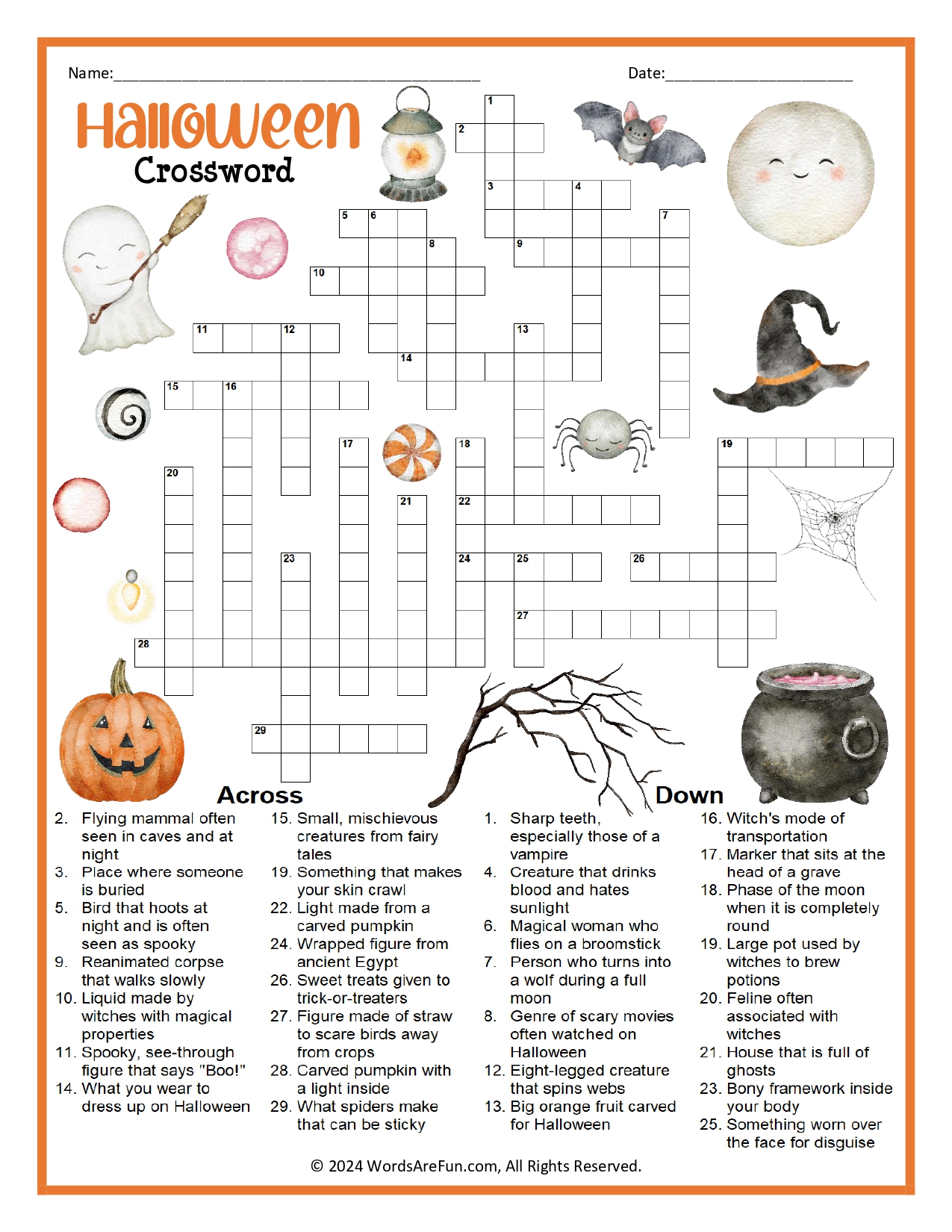Fall Crosswords Fall Crosswords