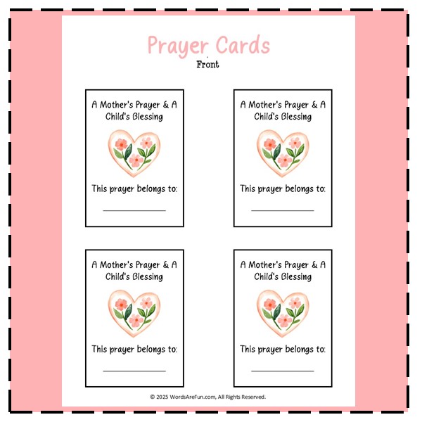 Prayer Cards for Mothers & Children