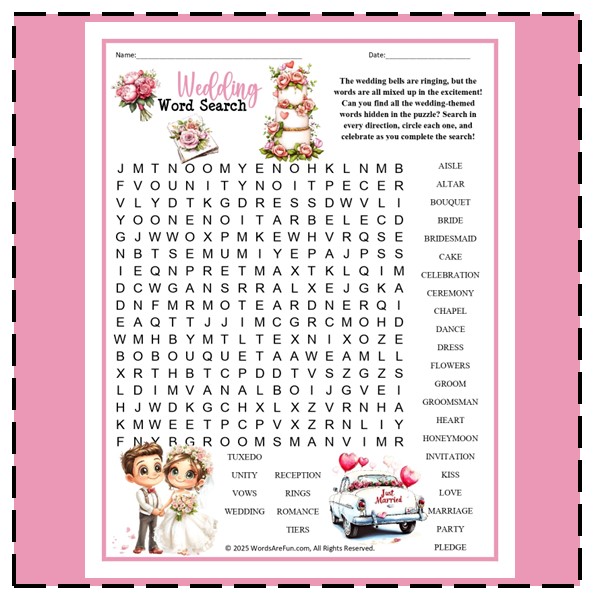 Wedding Word Search