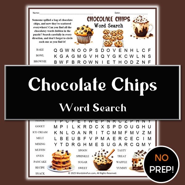 Chocolate Chips Word Search