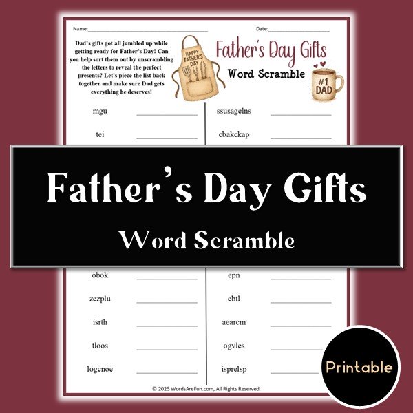 Father's Day Gifts Word Scramble