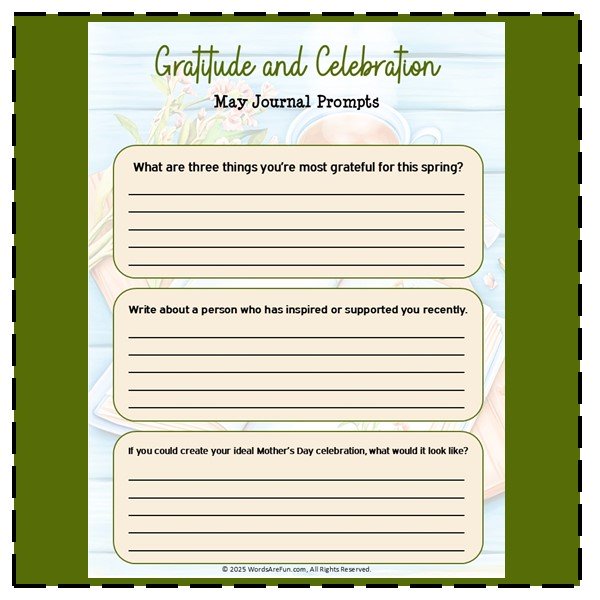 Gratitude & Celebration Journal Prompts