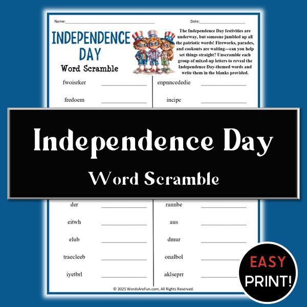 Independence Day Word Scramble