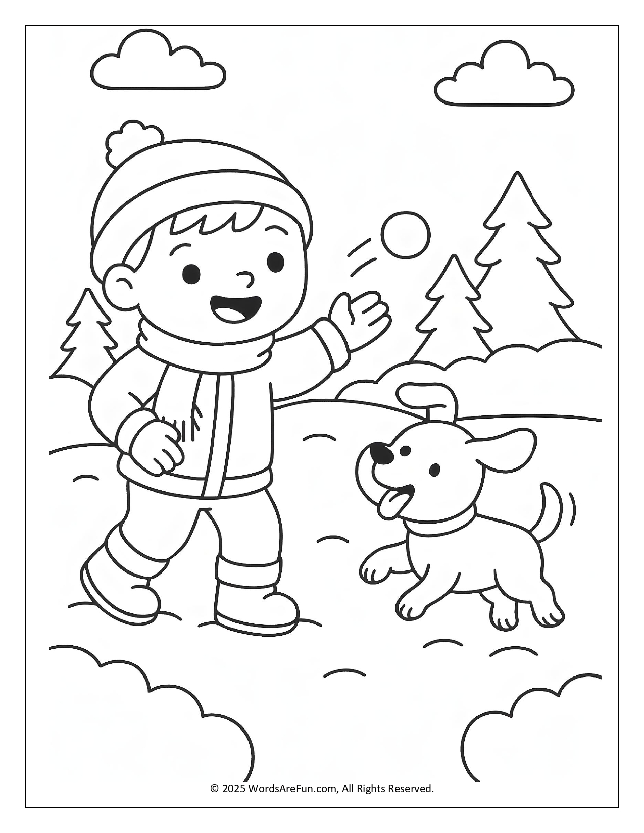 January Coloring Sheets