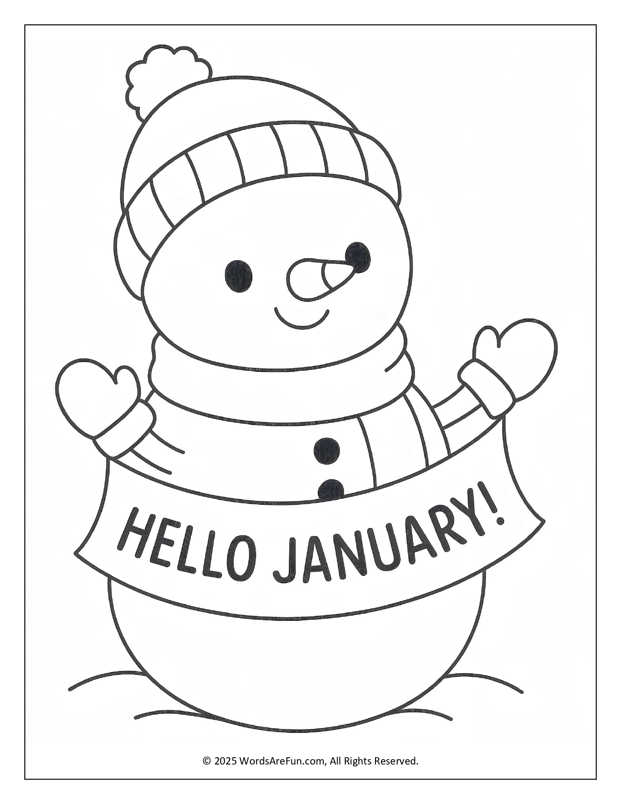 January Coloring Sheets