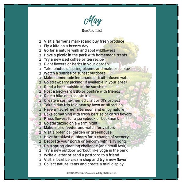 May Bucket List