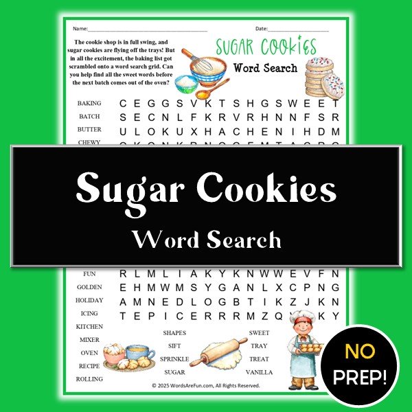 Sugar Cookies Word Search