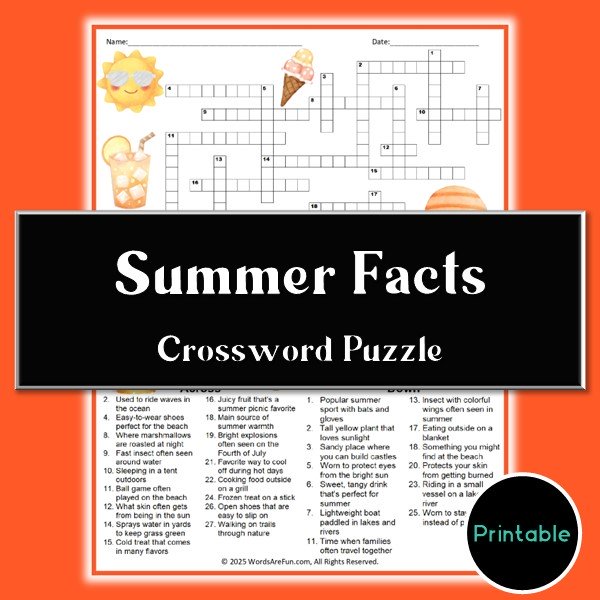 Summer Facts Crossword Puzzle