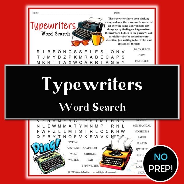 Typewriters Word Search