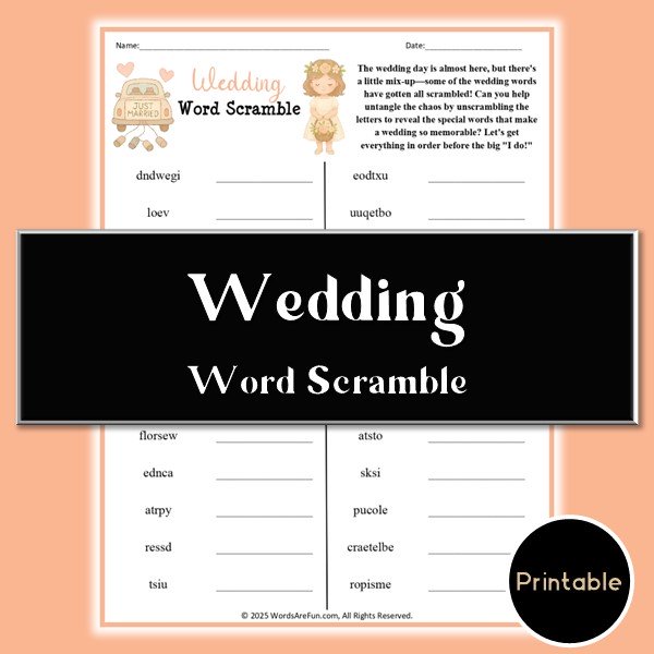 Wedding Word Scramble